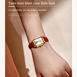 OLEVS Yellow/Quartz Waterproof Womens Fashion Wristwatch Leather Strap Quartz NW